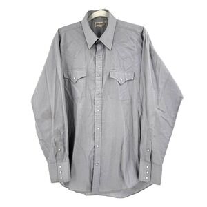 Sheplers Western Pearl Snap Shirt Mens XLT Gray Cowboy Landman Yellowstone Ranch